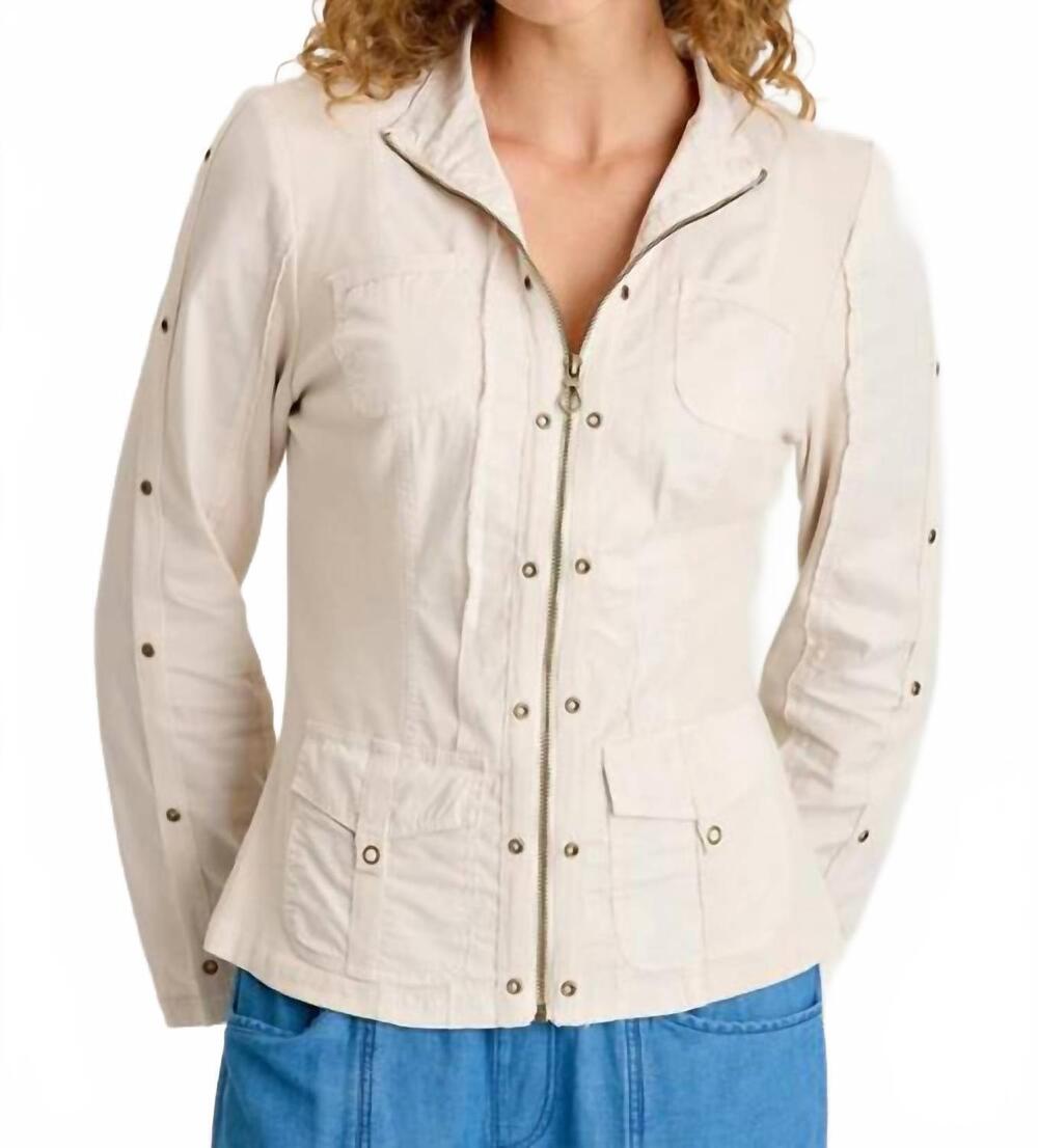NEW XCVI murphy poplin fitted zip-up jacket in sonic silver